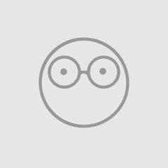 Smiley face with glasses vector icon eps 10. Simple isolated emoji pictogram.