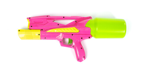 Plastic water gun isolated over white