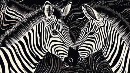 Foto op Aluminium Zebra pattern background texture design, close up, zebra stripes, black and white, animals, horse, Generative AI © Filip