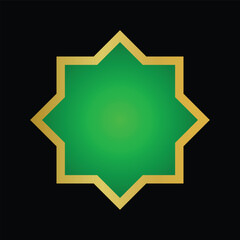 green gold islamic ornament vector design
