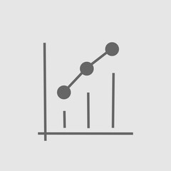 Graph vector icon eps 10. Simple isolated pictogram. Chart presentation.