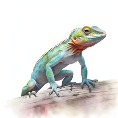 Obraz premium Watercolor Lizard Animal Illustration Isolated on White Background.