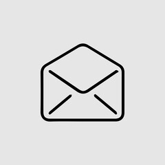 Envelope open vector icon. Email web symbol sign. Simple isolated pictogram.