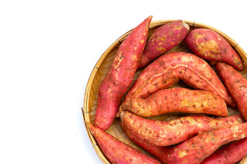 Sweet potato on white background.