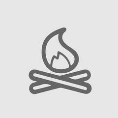 Bonfire vector icon. Campfire simple isolated pictogram.