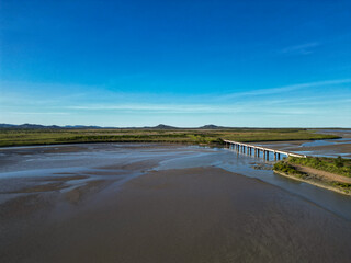 aerial shot of a tidal wetland