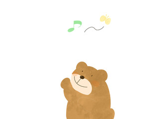 ご機嫌なクマのイラスト