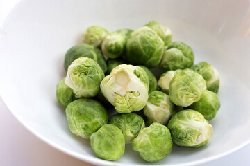 Obraz premium Fresh brussels sprouts. Organic vegetables