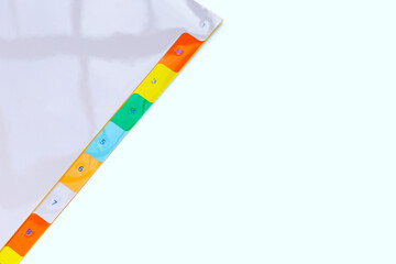 Office folders on white background.