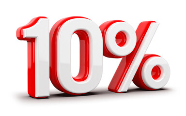 3d Number 10 Percent Red