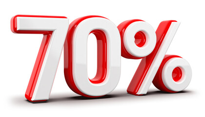 3d Number 70 Percent Red