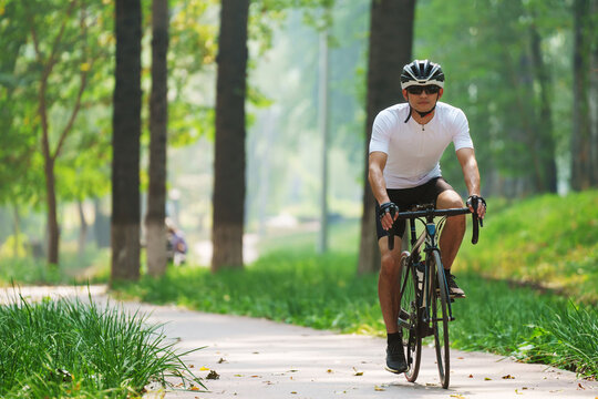 Young people in outdoor cycling