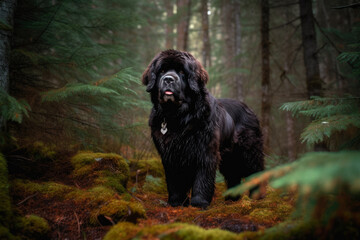 Fototapeta premium newfoundland dog in the park