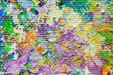 Colorful abstract oil painting art background. Texture of canvas and oil.