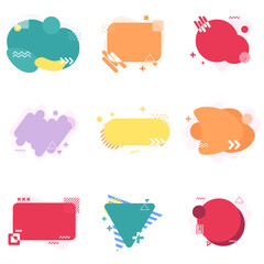 Set Collection Memphis Geometric Decorative 
