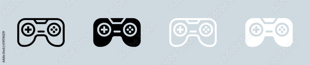 Poster joystick icon set in black and white. game controller signs vector illustration.