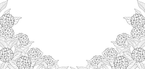 ペンで描いた紫陽花の背景