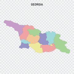 Isolated colored map of Georgia