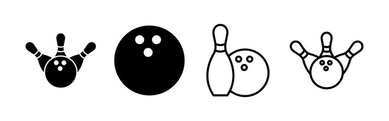 Bowling icon vector for web and mobile app. bowling ball and pin sign and symbol.