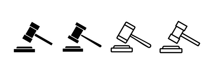 Gavel icon vector for web and mobile app. judge gavel sign and symbol. law icon. auction hammer