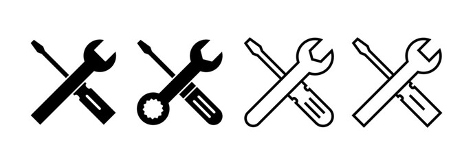 Repair tools icon vector for web and mobile app. tool sign and symbol. setting icon. Wrench and screwdriver. Service
