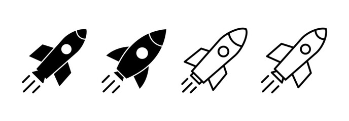 Rocket icon vector for web and mobile app. Startup sign and symbol. rocket launcher icon