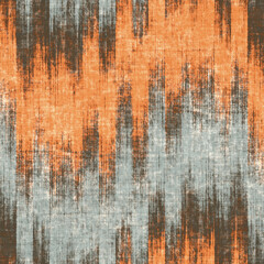 Brown, Gray and Orange Watercolor-Dyed Effect Textured Distressed Striped Pattern