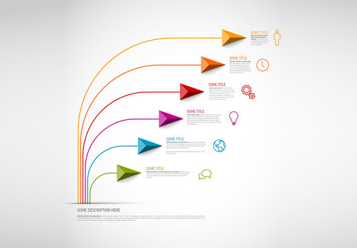 Simple infographic with title and six smaller element option items