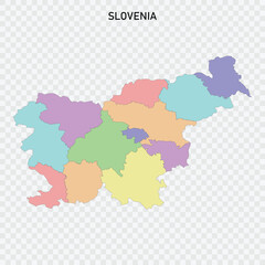 Isolated colored map of Slovenia