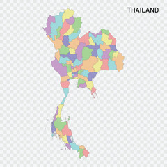 Obraz premium Isolated colored map of Thailand