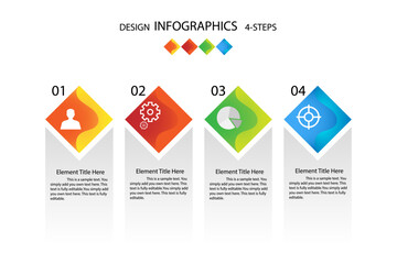 Vector infographic design template with icon business 4step.