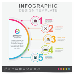 Fototapeta premium Infographic business plan and icons set