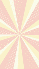 かわいいドットのサンバースト・集中線・放射線　ピンク