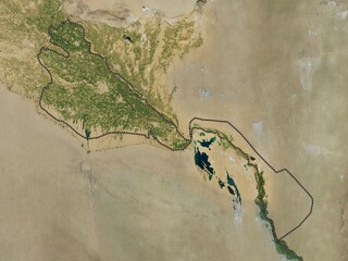 Khorezm, Uzbekistan. High-res satellite. No legend