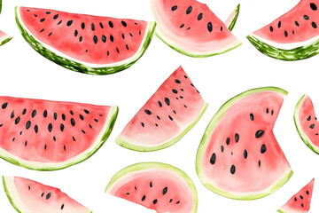 ai-generated illustration of watermelon done in watercolor style
