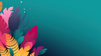colorful vibrant minimalist leaves foliage background illustration