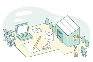 Communication through Letters and Emails. 