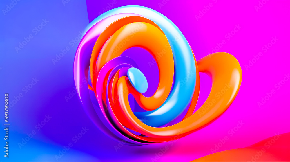Poster colorful abstract background with spiral design in the middle of the image. generative ai.