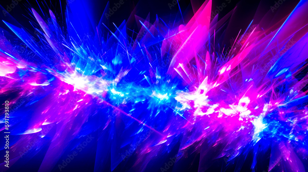 Poster colorful abstract background with bright lines and stars in the middle of it. generative ai.