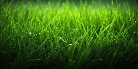 Fototapeta premium Green grass close-up. Generative AI