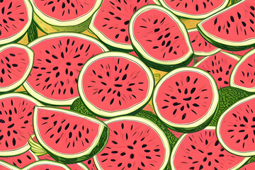 ai-generated illustration of a watermelon pattern