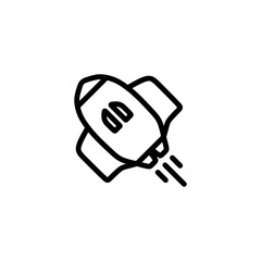 Rocket ship with fire icon. Flying rocket icon. Space travel. Project start up sign. Creative idea symbol. Vector illustration in trendy outline style. Editable graphic resources for many purposes.