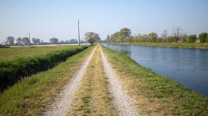 Fototapeta na wymiar landscape with river and road