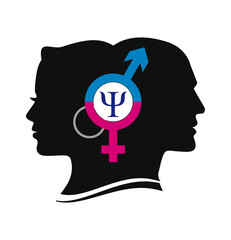 The symbol of psychological harmony between men and women is represented by the Cyrillic letter Psi. vector illustration.
