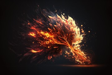 majestic phoenix soaring through the sky with fiery wings. Generative AI