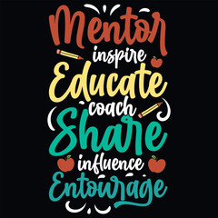 Elementary school teaching typography tshirt design 