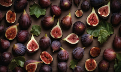 Figs on a dark background, Generative AI