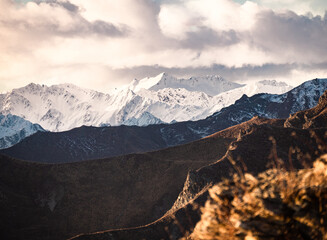 mountains and clouds