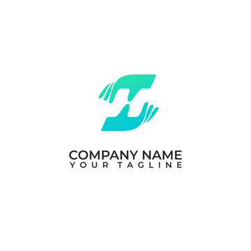 Letter H and hand help logo vector