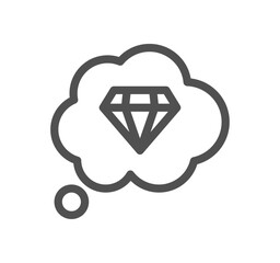 Diamond related icon outline and linear vector.